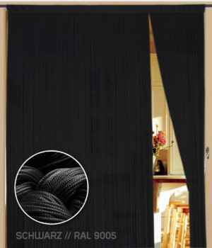 Fadenvorhang 200 cm x 300 cm (BxH) schwarz