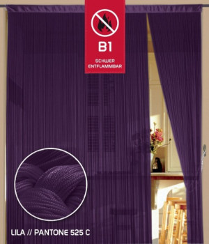 Fadenvorhang 90 cm x 240 cm lila in B1 schwer entflammbar