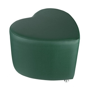 Sitzhocker - Sitzw&uuml;rfel Herzform Dunkelgr&uuml;n mit Aluminium Gleiter