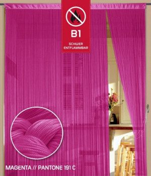 Fadenvorhang 90 cm x 240 cm magenta in B1 schwer entflammbar