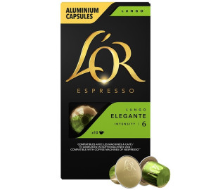 L'or Espresso - 10 Nespresso* Original-kompatible Kapseln - Lungo Elegante - MaxiCoffee