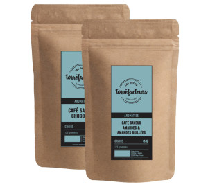 Les Petits Torréfacteurs - Geröstete Mandeln Aromatisierte Kaffeebohnen 250 G (2x125g) - MaxiCoffee