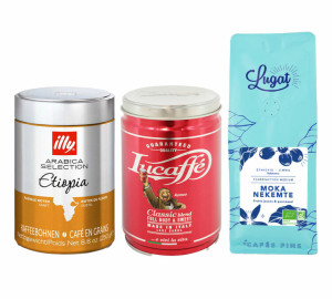 Café Illy Illy, Lucaffè & Lugat - Kaffeebohnen Probierset "fruchtig" - 3x250 G - MaxiCoffee