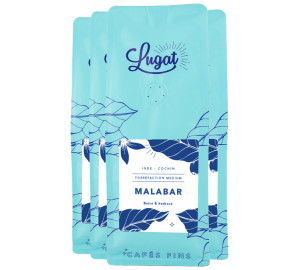 Cafés Lugat - Inde Malabar - Kaffeebohnen 1 Kg - MaxiCoffee