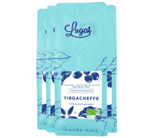 Cafés Lugat Kaffeebohnen Bio: Äthiopien - Moka Yirgacheffe - 1 Kg - MaxiCoffee