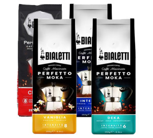 Bialetti - Perfetto Moka Probierset Klassischer Kaffee Gemahlen 4 X 250 G - MaxiCoffee