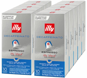 Café Illy 100 Nespresso* Original Kompatible Kapseln Entkoffeiniert – Illy - MaxiCoffee