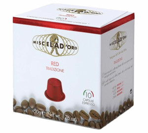 10 Nespresso* Original Kompatible Kapseln Red Tradizione – Miscela D'oro - MaxiCoffee