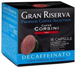 Caffè Corsini- Gran Riserva Decaffeinato- Kapseln Kompatibel A Modo Mio Lavazza - 16 Kapseln - MaxiCoffee