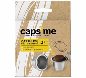 3 Wiederbefüllbare Nespresso* Original Kompatible Kapseln – Caps Me - MaxiCoffee