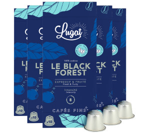 50 Nespresso* Original Kompatible Kapseln Black Forest– Cafés Lugat - MaxiCoffee