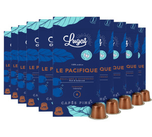 100 Nespresso* Original Kompatible Kapseln Le Pacifique - Cafés Lugat - MaxiCoffee