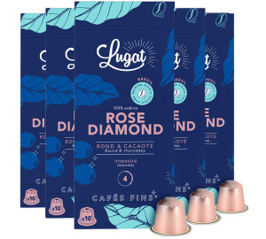 Cafés Lugat - Rose Diamond - Kompatibel Mit Nespresso® - 50 Kapseln - MaxiCoffee