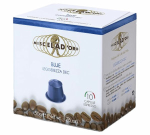 10 Nespresso* Original Kompatible Kapseln Blue Leggerezza Entkoffeiniert – Miscela D'oro - MaxiCoffee