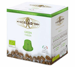 10 Nespresso* Original Kompatible Kapseln Green Purezza Bio – Miscela D'oro - MaxiCoffee
