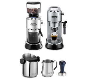 DeLonghi De'Longhi Barista-set Eckg6821.m Siebträgermaschine Dedica Und Kaffeemühle + Zubehör - 1350 W - MaxiCoffee 2 Jahre Garantie
