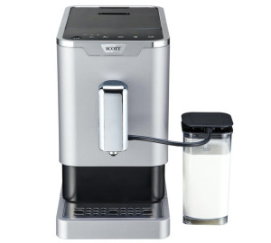 Expresso Broyeur Scott Slimissimo Intense Milk Silver  -  Machine à café à grain 1470 W - MaxiCoffee