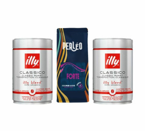 Café Illy Illy Classico + Perléo Forte Kaffeebohnen (2 X 250 G + 250 G) - MaxiCoffee