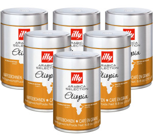 Café Illy Illy - Kaffeebohnen Arabica Äthiopien 6 X 250 G - MaxiCoffee