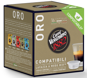 Caffè Vergnano - Arabica - Kompostierbare Kapseln Kompatibel A Modo Mio Lavazza - 16 Kapseln - MaxiCoffee