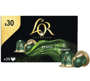 30 Nespresso* Original-kompatible Kapseln - Brazil - L'or Espresso - MaxiCoffee