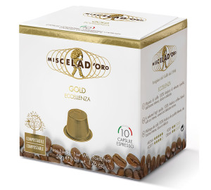 10 Nespresso* Original Kompatible Kapseln Gold Excellence – Miscela D'oro - MaxiCoffee