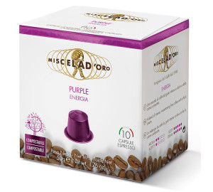 10 Nespresso* Original Kompatible Kapseln Purple Energia – Miscela D'oro - MaxiCoffee