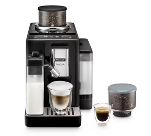 DeLonghi Expresso Broyeur De'Longhi Rivelia Feb4455.b Noir Onyx (latte)  -  Machine à café à grain 1450 W - MaxiCoffee Garantie 3 ans