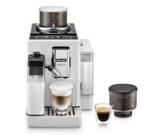 DeLonghi Expresso Broyeur De'Longhi Rivelia Feb 4455.w Blanc Arctique (latte)  -  Machine à café à grain 1450 W - MaxiCoffee Garantie 3 ans