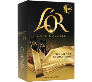 80 Sticks – Löslicher Kaffee – Reiner Arabica – L'or - MaxiCoffee
