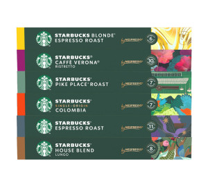 Probierset 60 Nespresso* Original Kompatible Kapseln 6 Sorten – Starbucks - MaxiCoffee