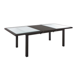 BELLINI GLAS Ausziehtisch Mocca, 180 bis 240 x 100 cm