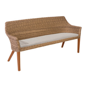 TORTUGA Bank 3-Sitzer, Twist Natur / Terra Teak – Kissen optional (versch. Farben)
