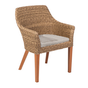 TORTUGA Armlehnstuhl, Twist Natur / Terra Teak – Kissen optional (versch. Farben)
