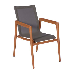 VIRGINIA Armlehnstuhl Taupe / Terra Teak