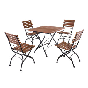 BRAZIL Dining-Set, Tisch 85x85 und 4 Stühle
