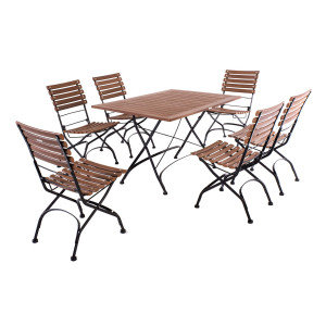 BRAZIL Dining-Set, Tisch 125x85 und 6 Stühle