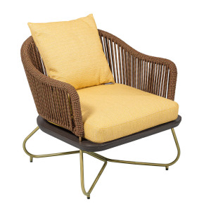 VIOLINO Loungesessel Stardust Gold / Stone Grey – Kissen optional (versch. Farben)