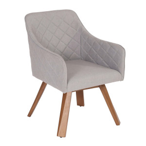 SUMBA Sessel Hellgrau / Terra Teak, drehbar