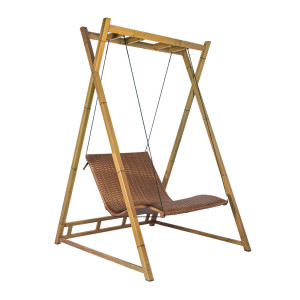 HEAVEN SWING Set – Gestell Bamboo / Doppelliege Tobacco