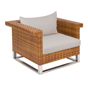 MADRIGAL Loungesessel, Tobacco – Kissen optional (versch. Farben)
