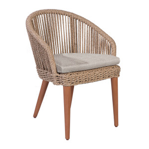 MIAMI Sessel Natur / Terra Teak – Kissen optional (versch. Farben)