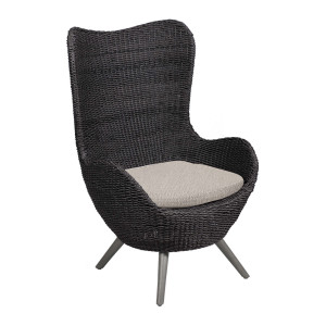 OCEAN Sessel, Twist Black – Kissen optional (versch. Farben)