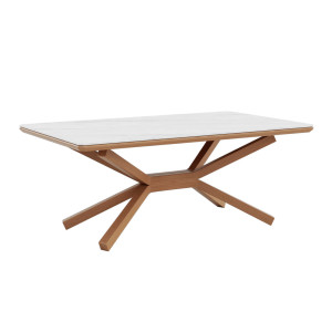 SAMOA Tisch Marble White / Terra Teak, 180 x 100 cm