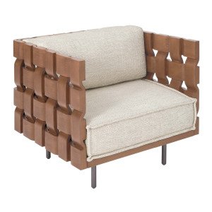 PIANO Loungesessel, Terra Teak – inkl. Polster