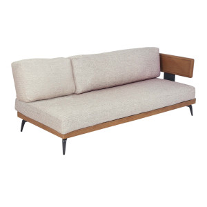 SURF Loungesofa-Set Terra Teak, Element rechts mit Rückenelement inkl. Loungekissen