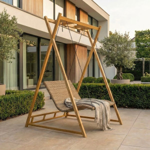 HEAVEN SWING Set – Gestell Bamboo / Doppelliege Twist Natur