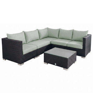 BELLINI MOCCA Lounge-Set, Outdoor-Ecksofa mit Armlehnen, Beistelltisch – inkl. Polster (5 Farben)