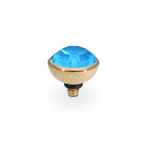 Qudo Gold Topper Bottone 10mm - Electric Blue Ignite