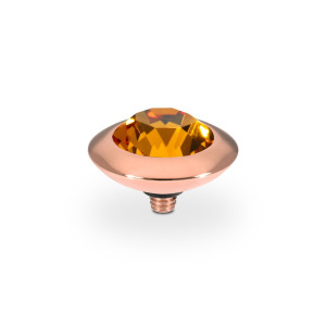 Qudo Rose Gold Topper Tondo 13mm - Topaz